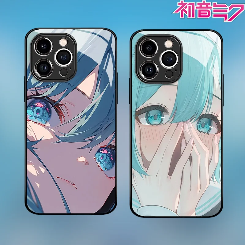 Милый чехол для телефона Hatsune Miku для IPhone 16, 15, 14, 13, 12 Pro Max Plus, прозрачный корпус, креативный защитный чехол в стиле аниме, подарки