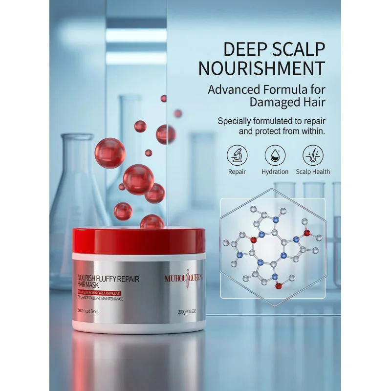 

Успокаивающий кондиционер для кожи головы, придающий объем и блеск, для всех типов волос. Маска для волос.