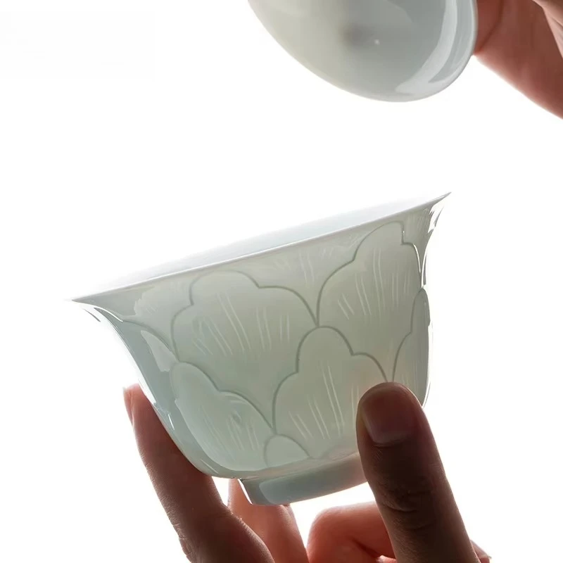 Juego de té portátil moderno de cerámica con tapa, estilo oriental Jingdezhen, marca Blue Seal, para viajes al aire libre.