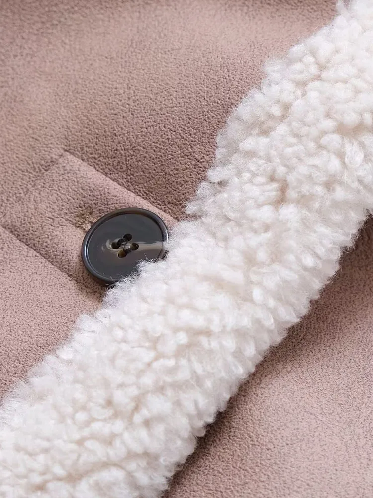 DiYiG Mulheres 2024 Outono e Inverno Nova Moda Quente Longo Casual Gola Jaqueta Chic Rasgado All-match Top Outerwear Mujer