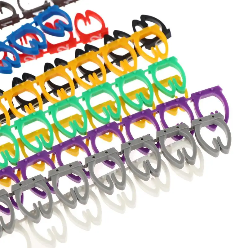 150Pcs C Type Cable Markers Colorful Number Tag Labels For 1.2-10mm Wire Easy Management DIY Electrical Wiring