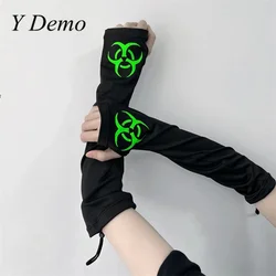 Y Demo Harajuku Biohazer Sun Protection Arm Sleeves Stretchy Adjustable Sleeve Glove