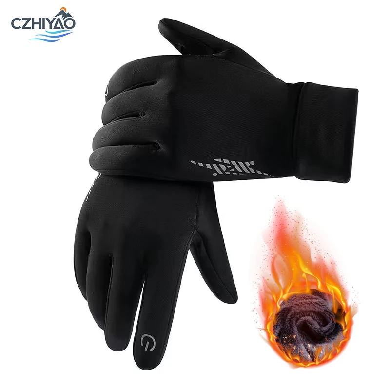 CZHIYAO Cycling Gloves Thermal Windproof Waterproof Non-slip for Men Women Driving Running Biking Workout Racing Skiing Winter