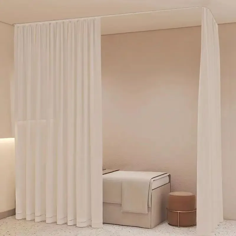 Partition curtain, health center gauze curtain, opaque to light, human white gauze curtain