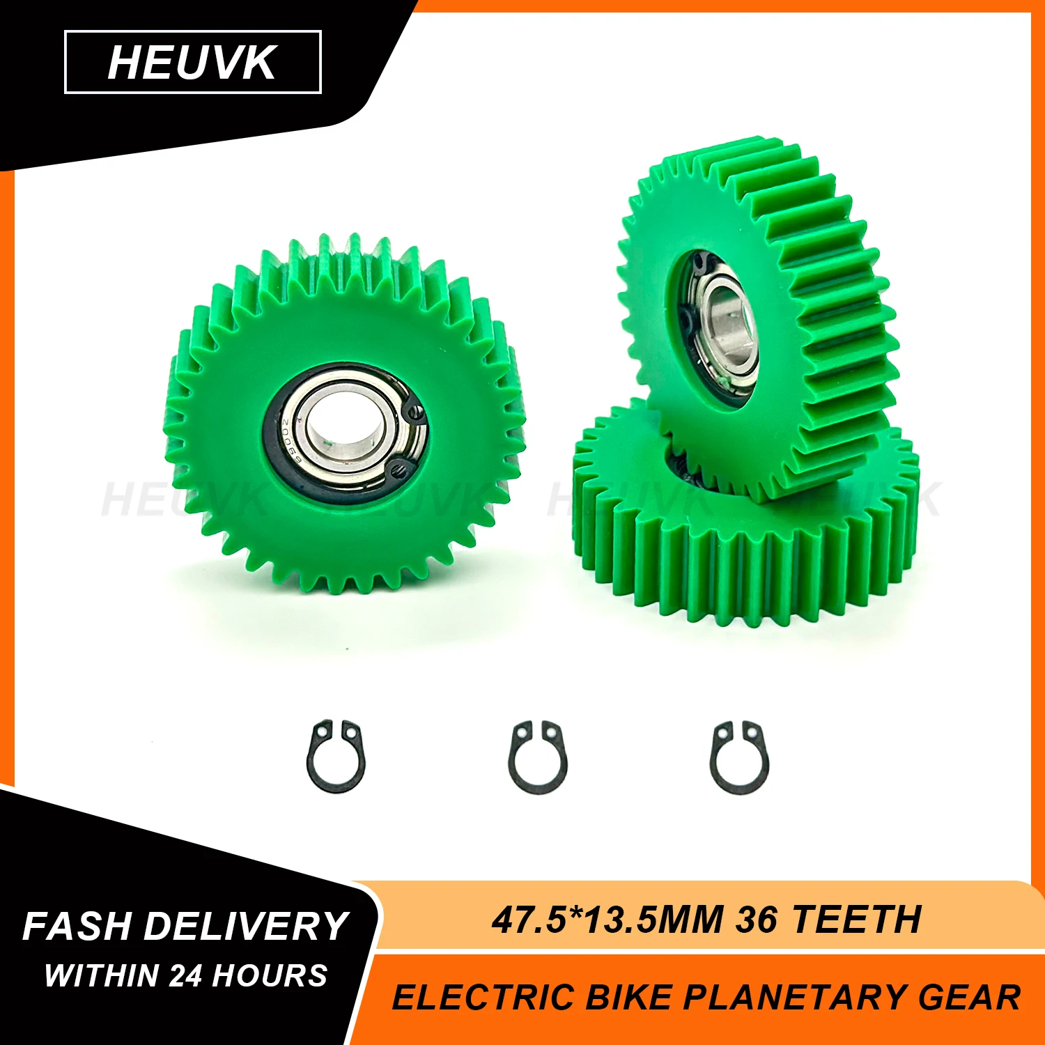 3Pcs 47.5x13.5mm 36 Teeth Planetary Gears 36T Electric Bicycle Gears With 10mm Bearings Electric Bike Nylon Gears For E-bike