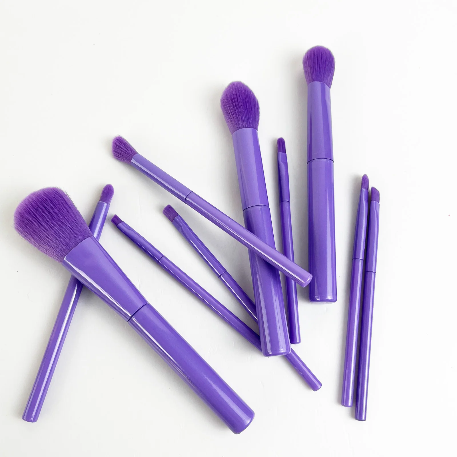 10PCS Purple Makeup Brushes Set Portable Travel Kit with Soft Hair Powder Brush Setting Brush Eyeshadow Brush foundation Brush