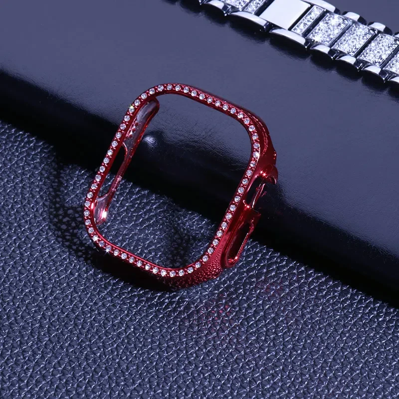 غطاء ماسي لساعة أبل الترا 49 ملم حافظة ساعة ذكية واقي مصد كامل من البولي كربونات لسوار ساعة أبل iwatch Ultra Accessories