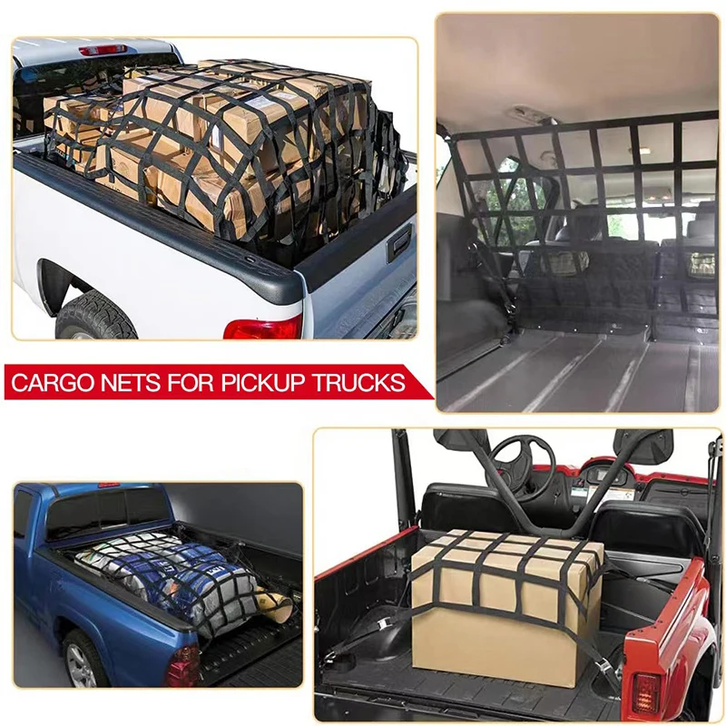 Filet De Rangement Coffre Voiture Élastique - Filet Chargement Lourd Pour Pick-up & Bagages
