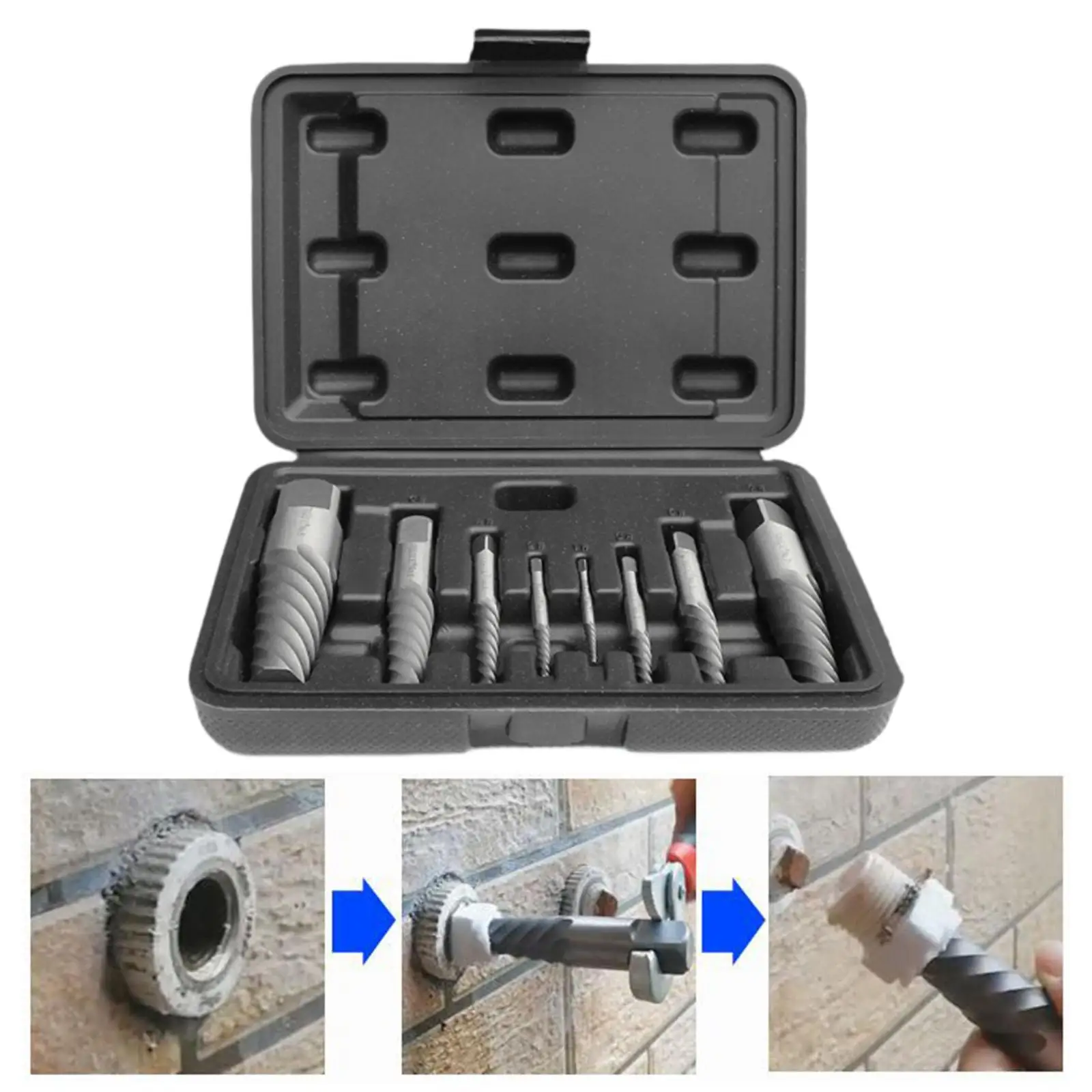 8 Pieces Damaged Screw Extractor Set Multifunctional Sturdy Maintenance Tool