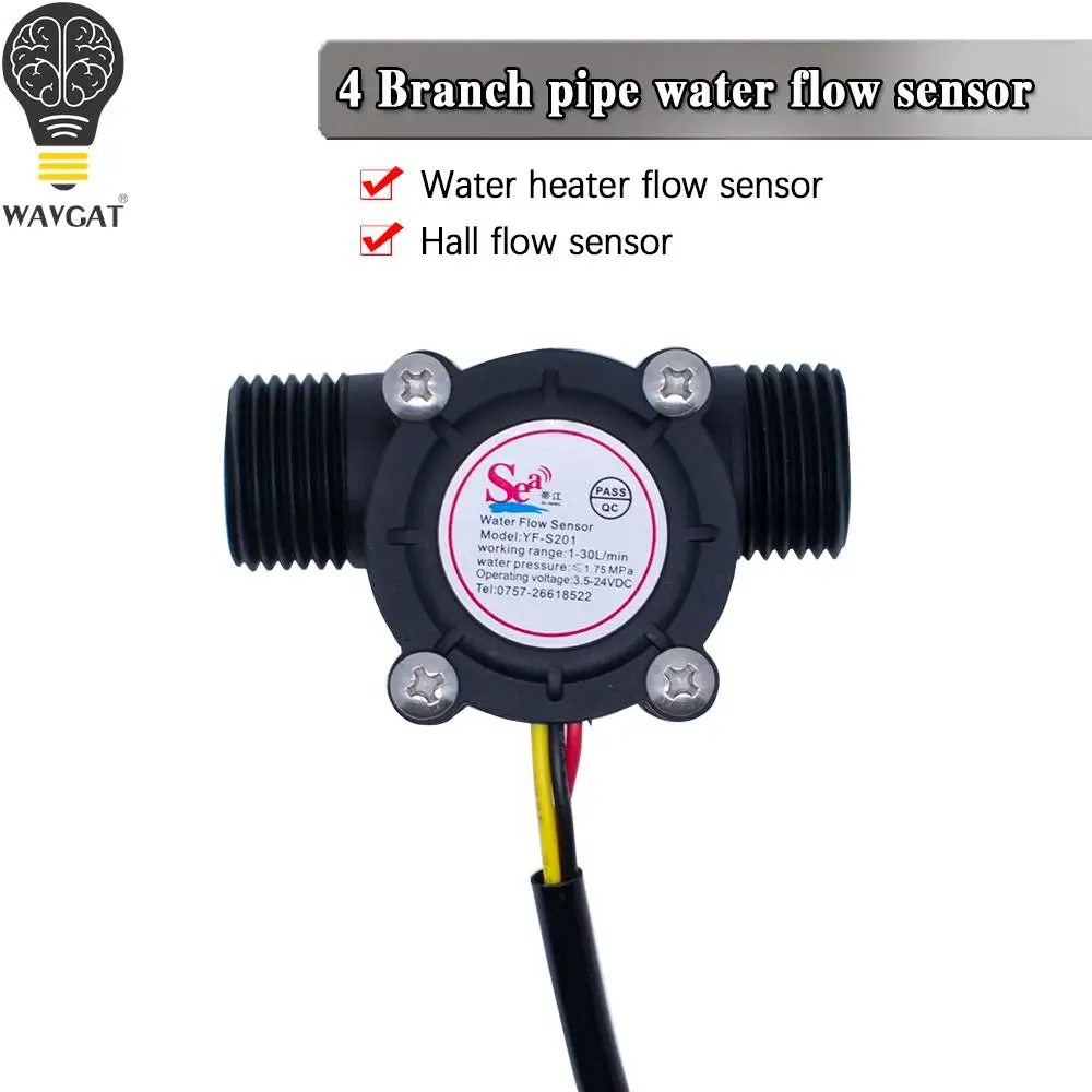  Water Flow Sensor Flowmeter Hall Flow Sensor Water Control 1-30L/min