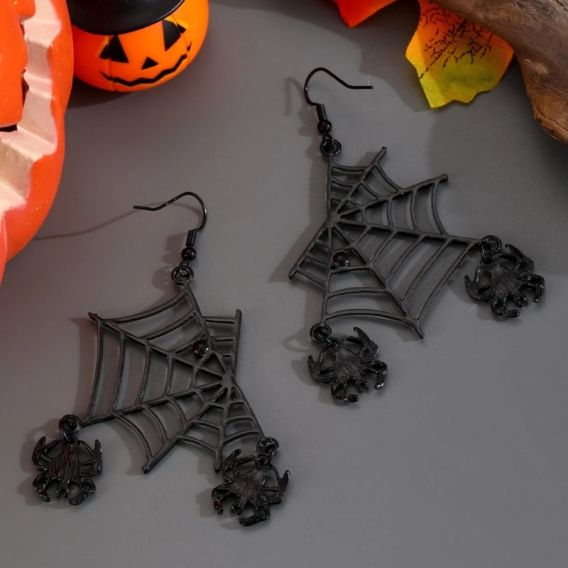 2026 New Mysterious Bat And Spiders Dangle Earrings Gothic Jewelry For Women Alloy Halloween Party Accessory