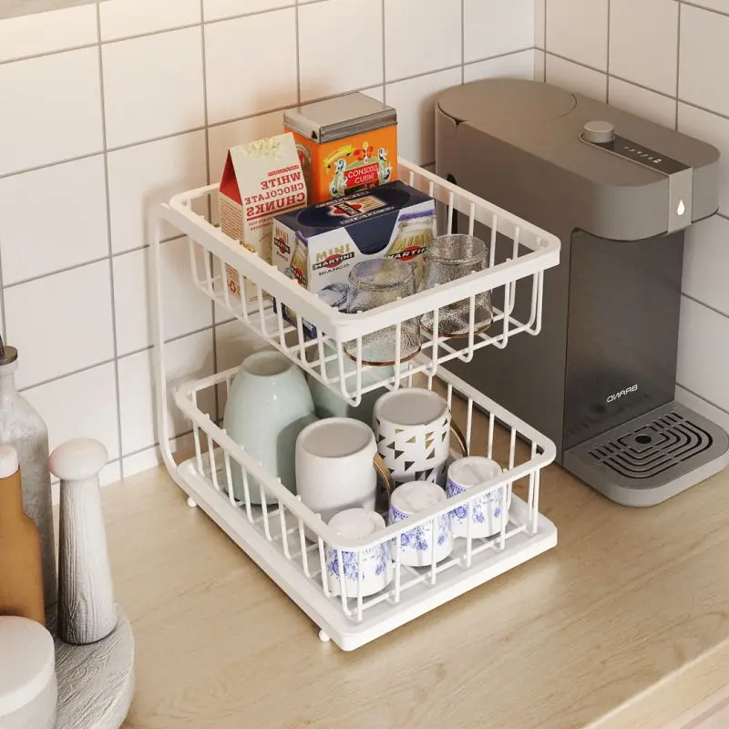 

Double Folding Storage Organiser Desktop Bathroom Shelf Storage Shelf Bathroom Accessories Cute Shelves Kitchen Storage Shelves