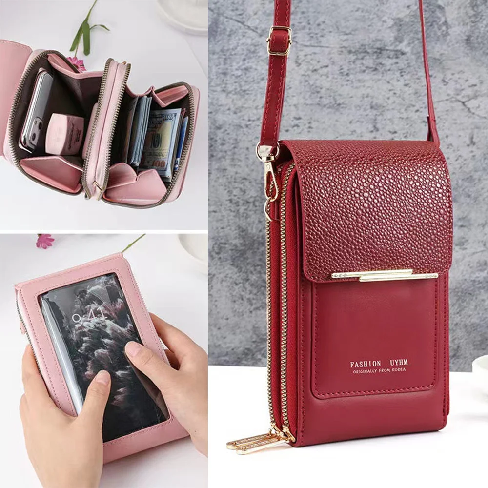 

HOT Fashion Universal Mobile Phone Organizer Shoulder Crossbody Bag Leather Purse Handbag Wallets Satchels Women Bags