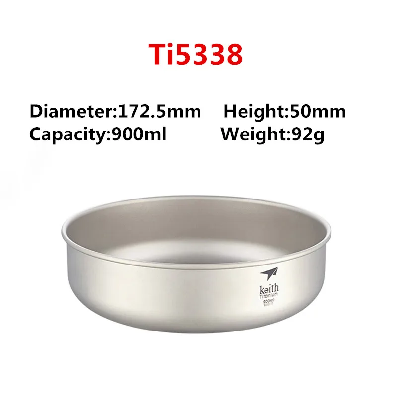 Keith Campingservies Titanium Kommen Pan Fruit Groente Voedselcontainer Bacteriostatisch bestek OutdoorWandelen Picknickbestek