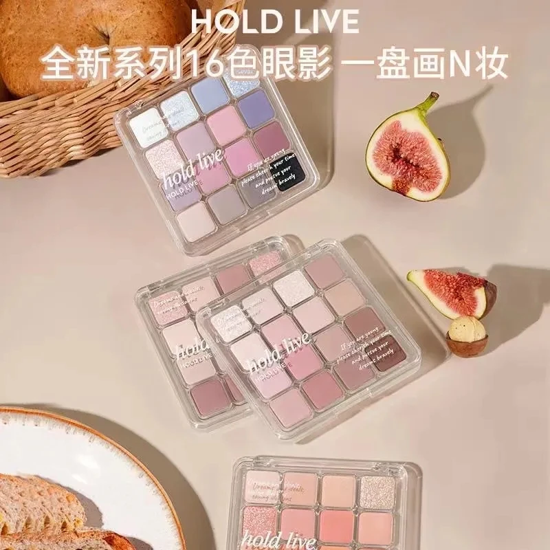 

HOLD LIVE 16 Colors Makeup Eyeshadow Palette Waterproof Long Lasting Matte Pearl Glitter Eyeshadow Daily Make Up Palette Sombras