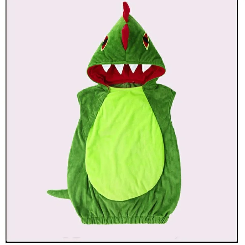 Kinderen Groene Dinosaurus Kostuum Leuke Vest Hoodie voor Jongen Meisjes met Voet Covers Kinderen Halloween Purim Party Show Kleding