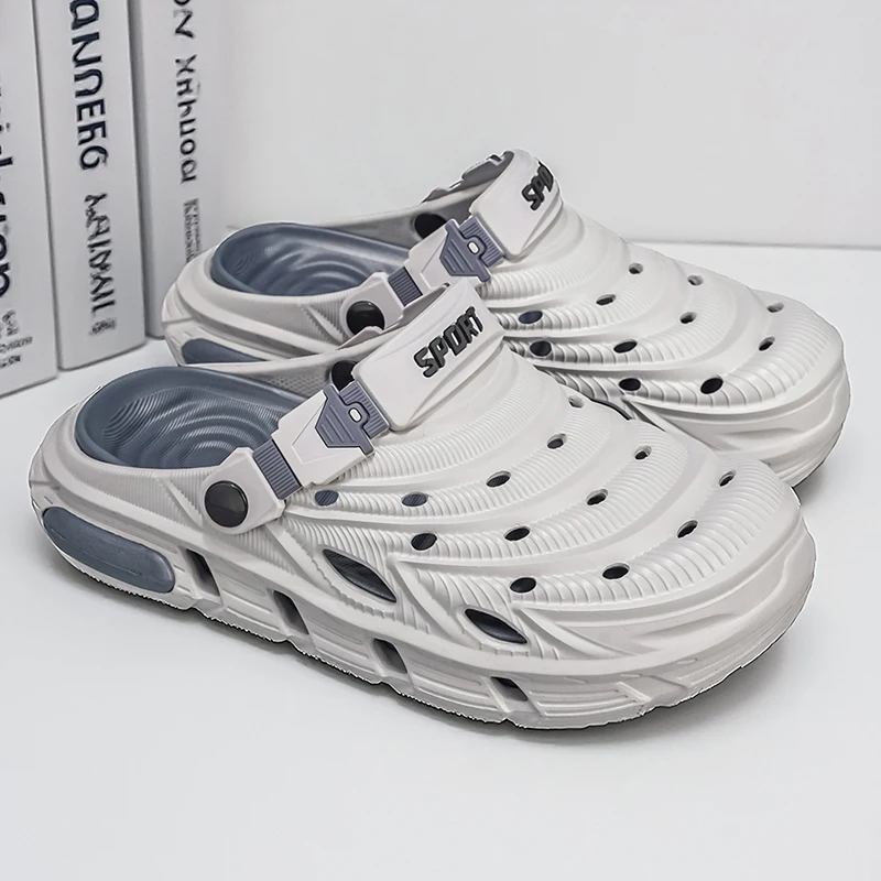 

Мужские летние спортивные сабо с толстой подошвой, двусторонние, дышащие, легкие, с мягкой подошвой, для активного отдыха, пляжные, с закрытым носком