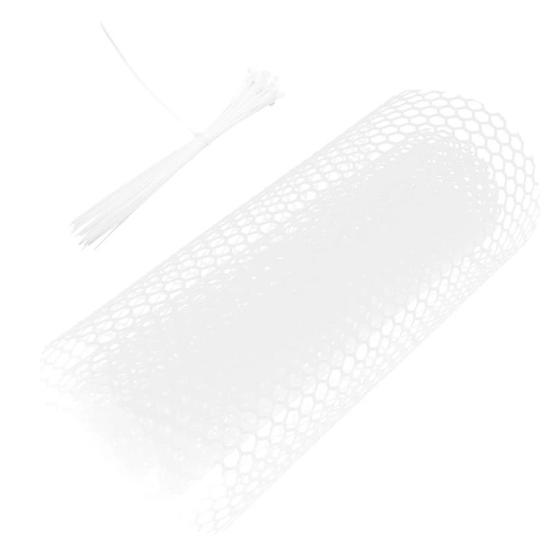 Reusable Plastic Chicken Wire Fence Mesh Hexagonal Mesh DIY Project for Home Garden Courtyard(White)-A09G