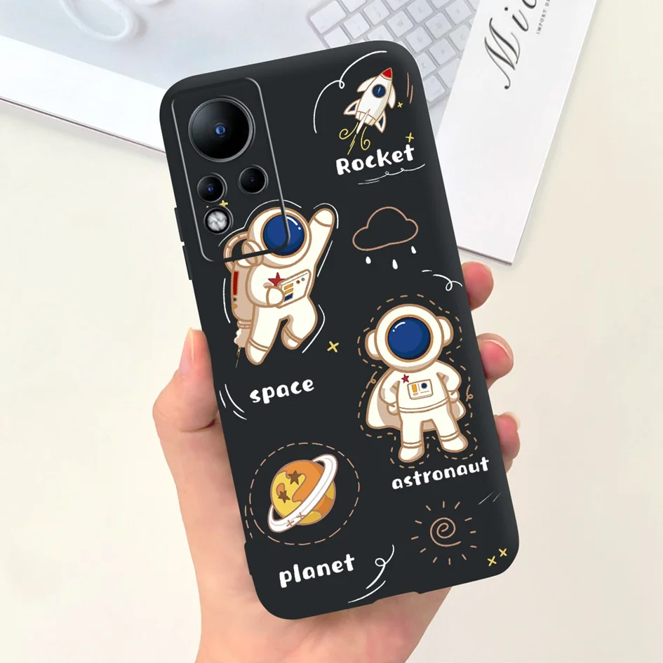 For Infinix Note 11 Case X663 X663B Back Cover Lovely Astronaut Silicone Soft TPU Phone Case For Infinix Note 12 G88 Note11 Capa