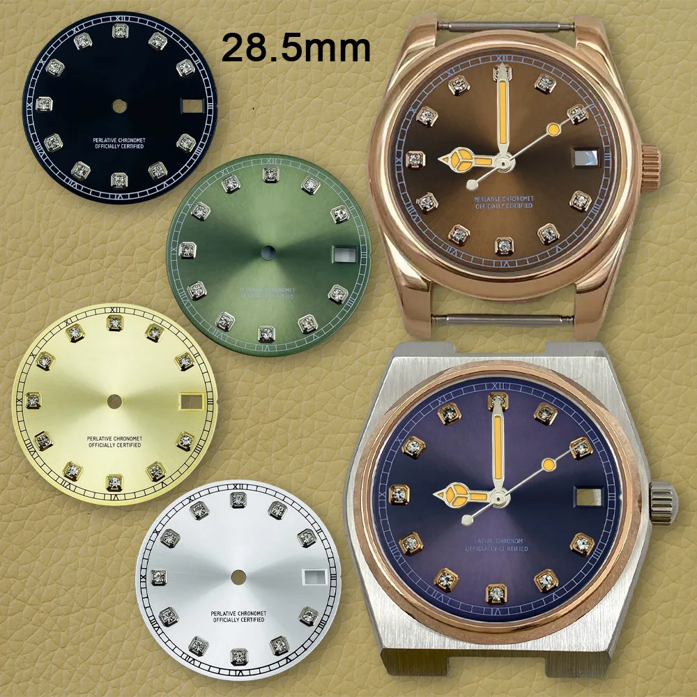NH35 watch mod parts 28.5mm S Dial NH35 Dial Sunray Diamond Dial Fit NH35/NH36/4R/7S Japanese Movement Watch Accessories
