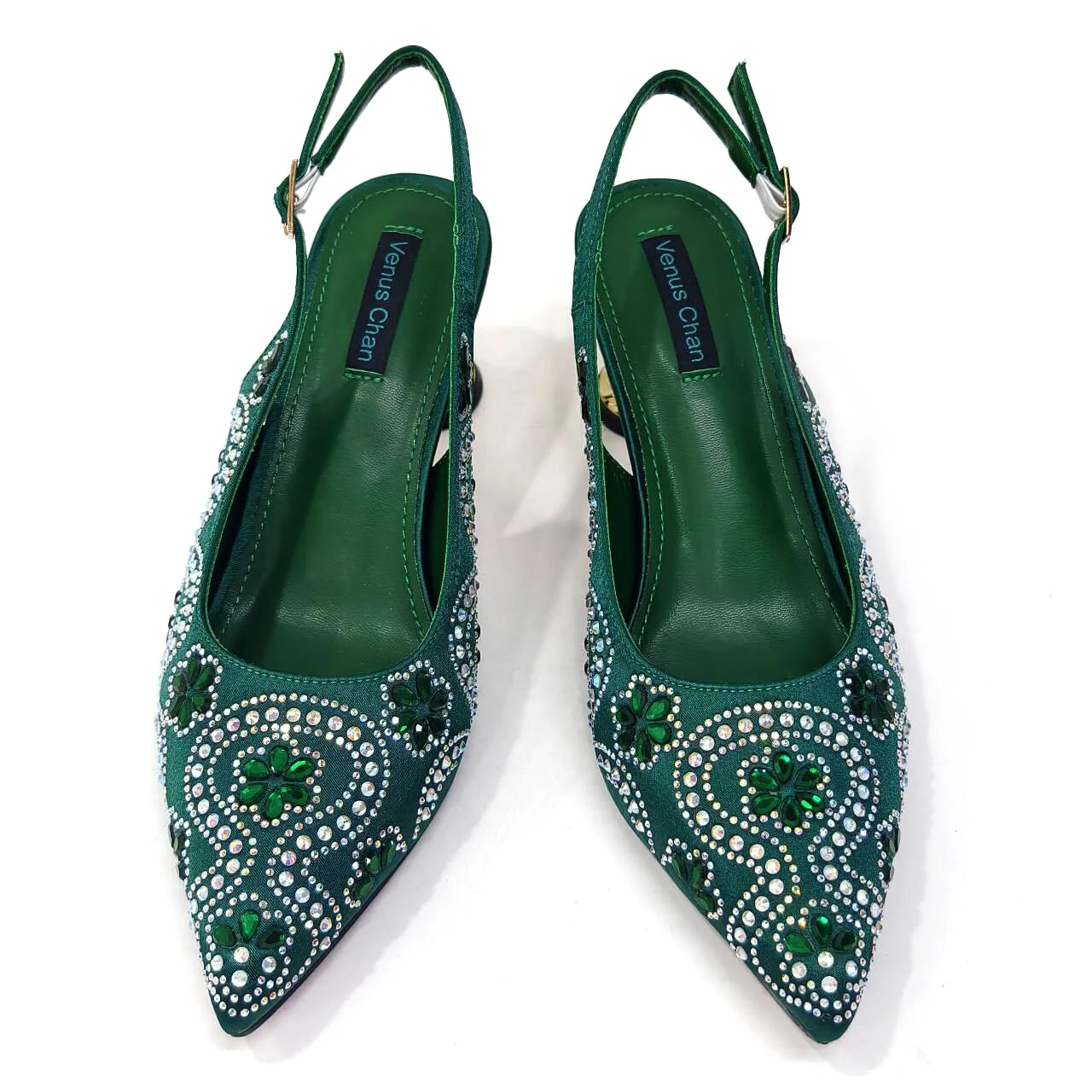 New Senior Banquet Shoes and Bags African Fashion Green Ladies Matching Shoes and Bags Pointed Toe High Heels Wedding Party