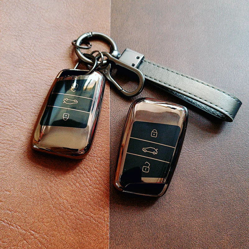 

Tpu for VW Volkseagen Passat B8 Magotan for Skoda Superb A7 Kodiaq Seat Smart Remote Car Key Case Cover Fob Keychain Accessories