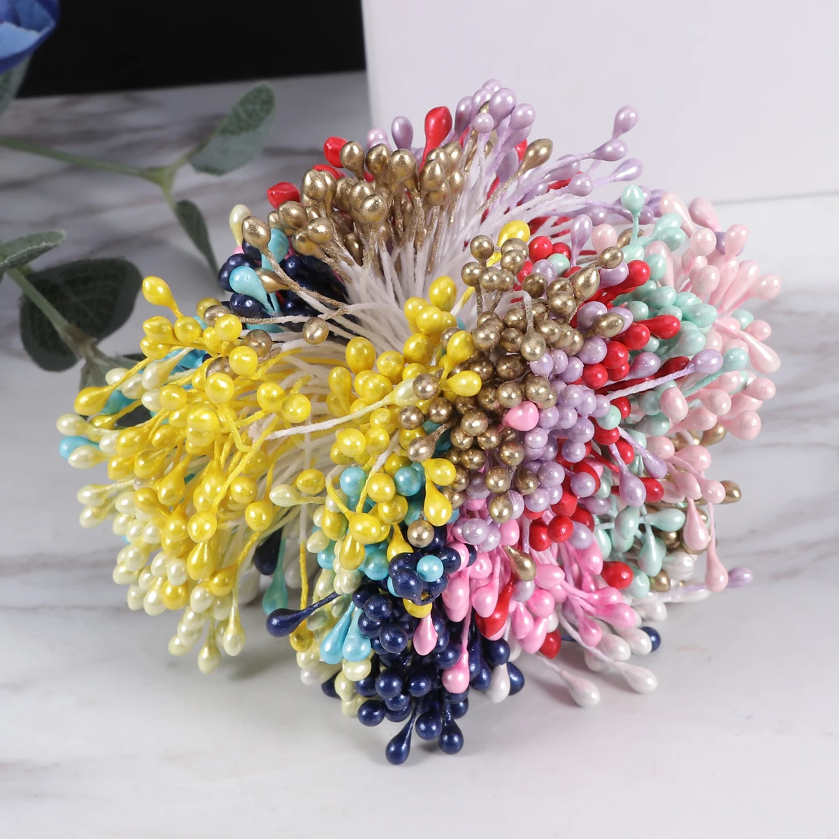 

Faux Flowers 10 Bags Artificial Stamens for Crafts Making Buds Floral Pearl DIY Decorations Wedding Birthday Party Gifts
