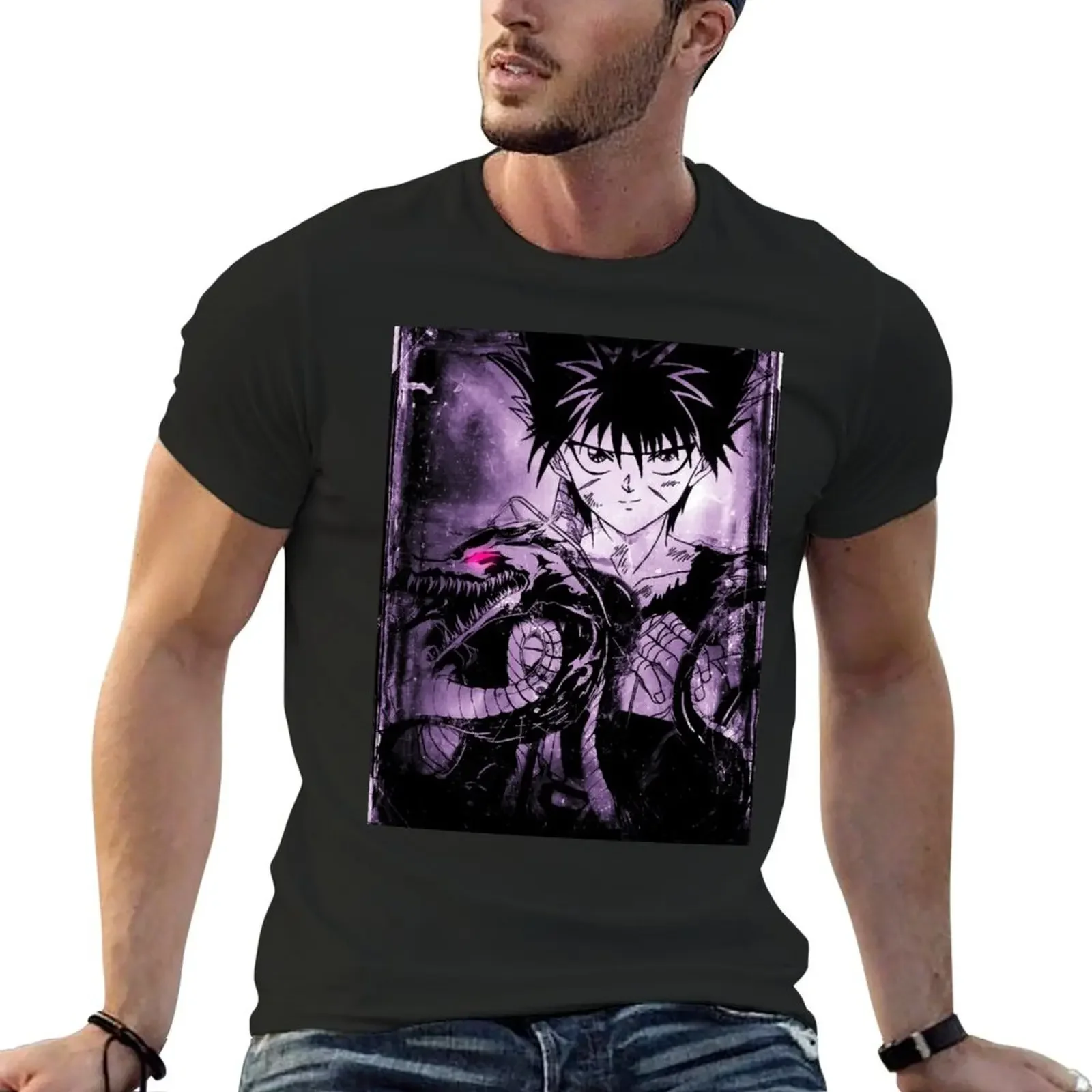 

yuyu hakusho hiei dark dragon T-Shirt graphic t shirt vintage anime plus size tops mens champion t shirts