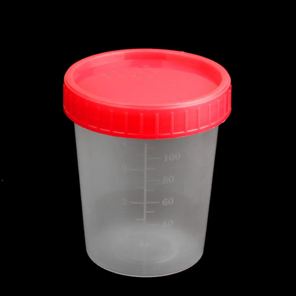 Transparent Measuring Cup Thick Wall Sample Container Sterile Polypropylene Specimen Jar for Hospital Laboratory