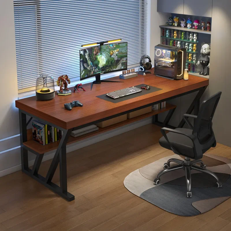 Modern Computer Desk Home Office Workstation Study Table for Bedroom Gaming Setup Simple Design Wooden Desktop Furniture