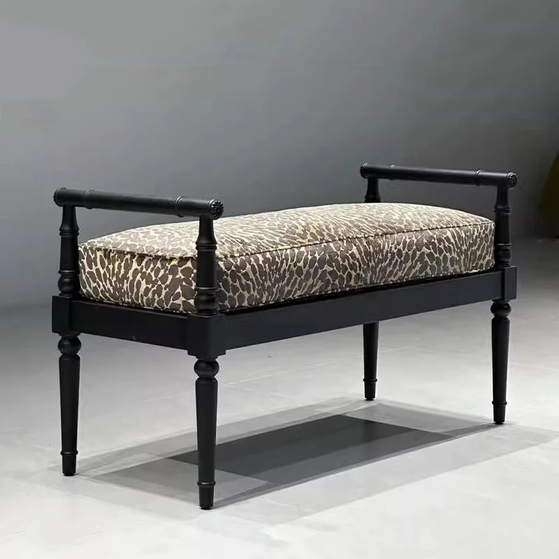 Customizable Sgabello moderno in legno con gradino, panca, salone estetico, sedia da toeletta, design accento, sgabello da salot