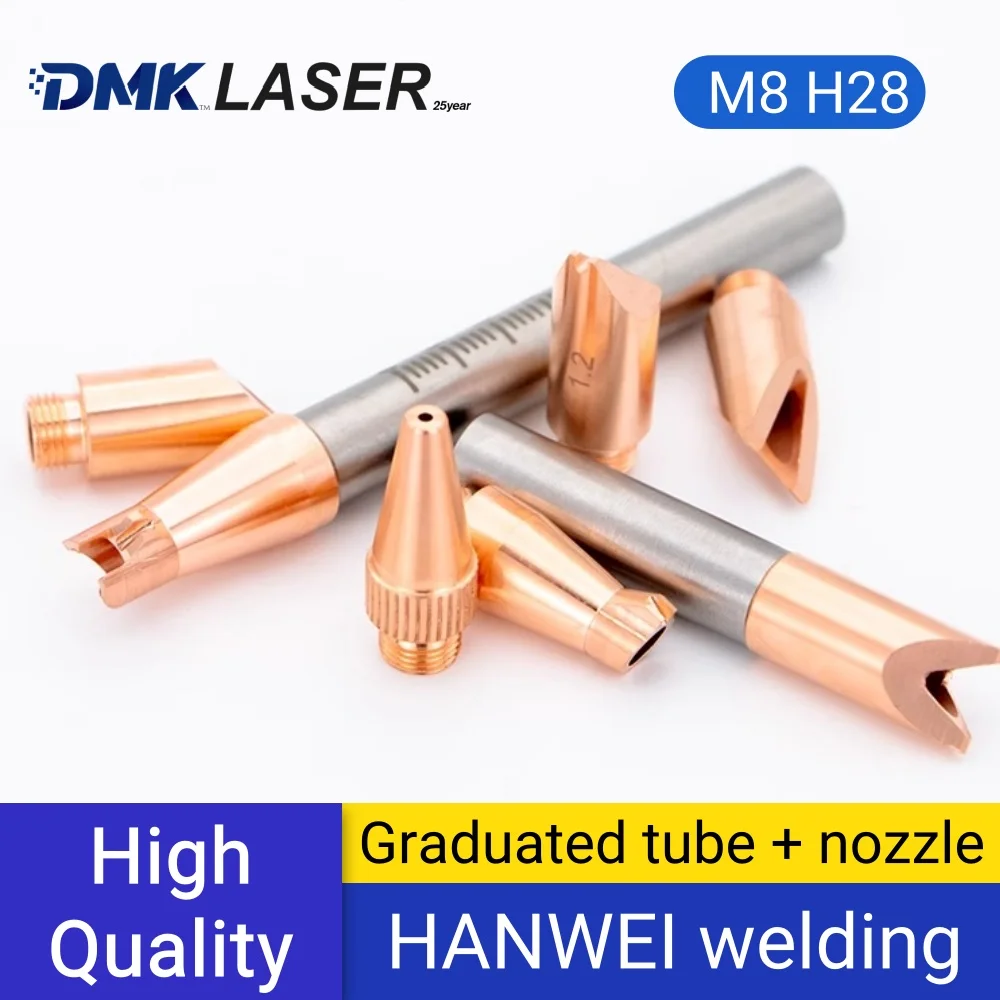 HANWEI fiber laser graduated tube pipe and welding nozzle copper H28 M8 wire feed for fiber handheld laser weld head accessories