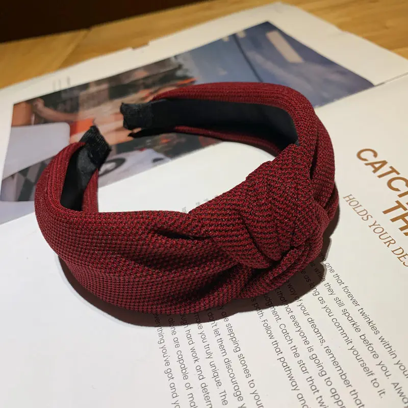 Hochwertiges Stoff-Haarband mit Knoten, breiter Kante, rutschfest, modisches Haar-Accessoire für Damen – Detail 18