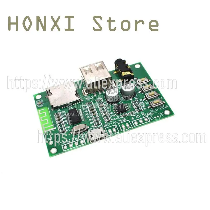 1 Stuks Bt201 Dual-Mode Bluetooth 5.0 Verliesvrije Audio Eindversterker Board Module Tf Card U Disk Ble Spp Seriële Passthrough De At