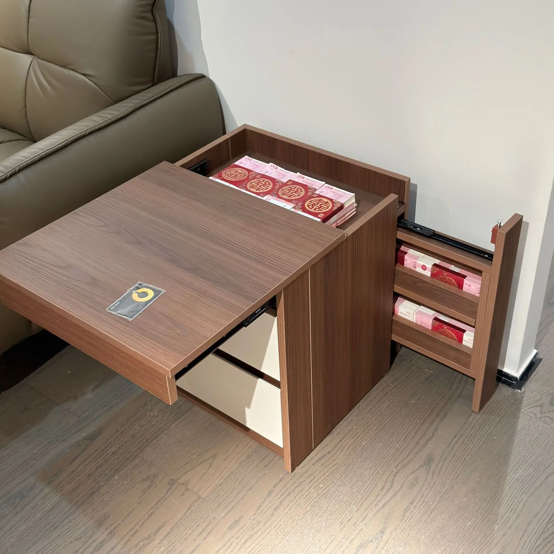 Simple hidden bedside table Multifunctional private money swipe Hidden cabinet Durable