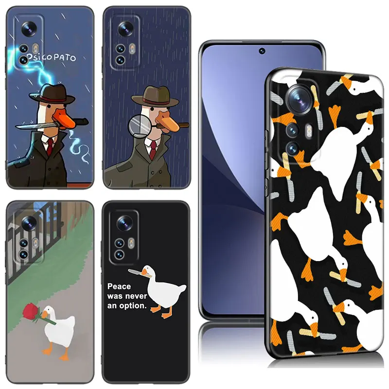 Funny Duck Goose Black Silicone Phone Case For Xiaomi Mi 9 SE 8 10T 11 12 13 Lite 9T 11T 12S 12T 13T 14 Pro 5G NE 11i 12X