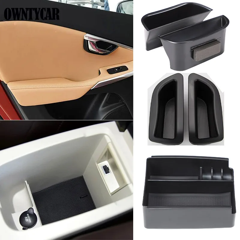 For Volvo V40 2013-2018 Car Interior Front Door Side Storage Box armrest box Storage Box Organizer Phone Container Case