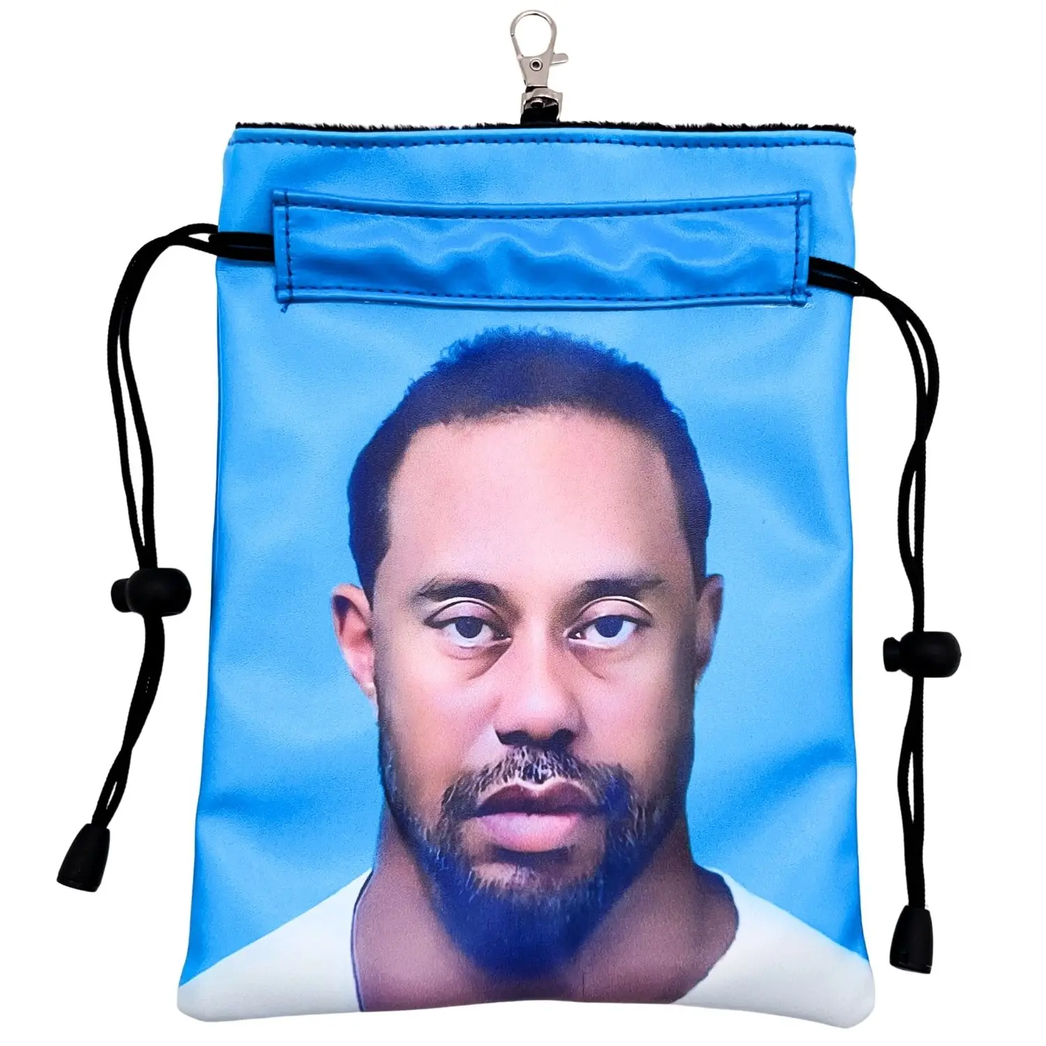 

Funny Christmas Durable Golf Valuables Pouch PU Leather Golf Pouch with DrawstringClosure Golf Ball Handbag Portable BallPouch