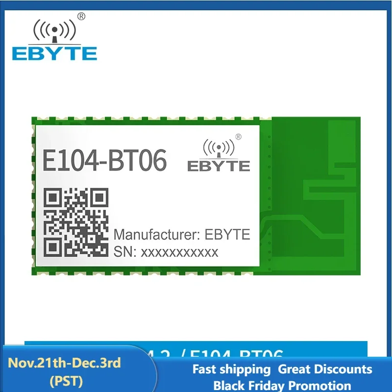 Bluetooth Wireless Module BLE4.2 2.4GHz 3dBm UART GPIO BLE Smart Lock iBeacon and Broadcast Switch EBYTE E104-BT06 Module