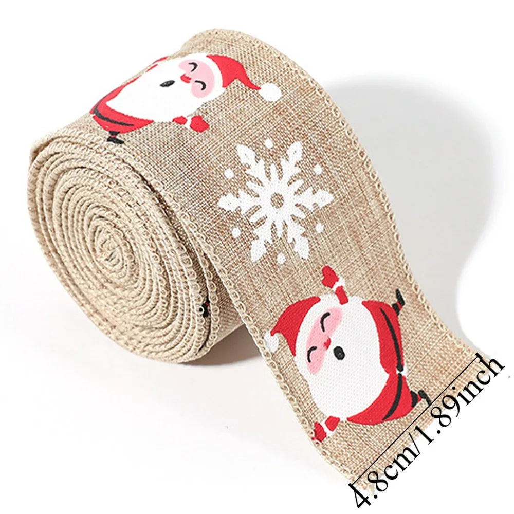 Weihnachtsschleifen, Weihnachtsmann, Stoffband, klassische Verpackung, Weihnachtsband, Weben, Geist, Schneeflocke, Weihnachtsbaumband, Party-Dekoration