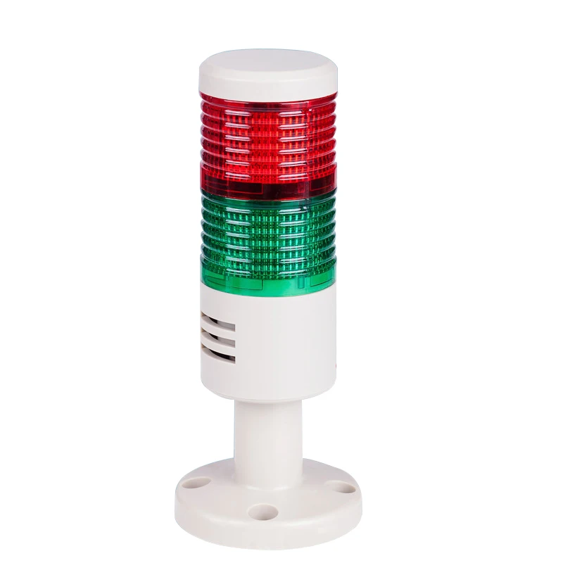 GJB-369 Industrial 2 Layers Red Safety Alarm Lamp Disk Base Led Signal Tower Warning Light DC12/24V AC220V without Buzzer