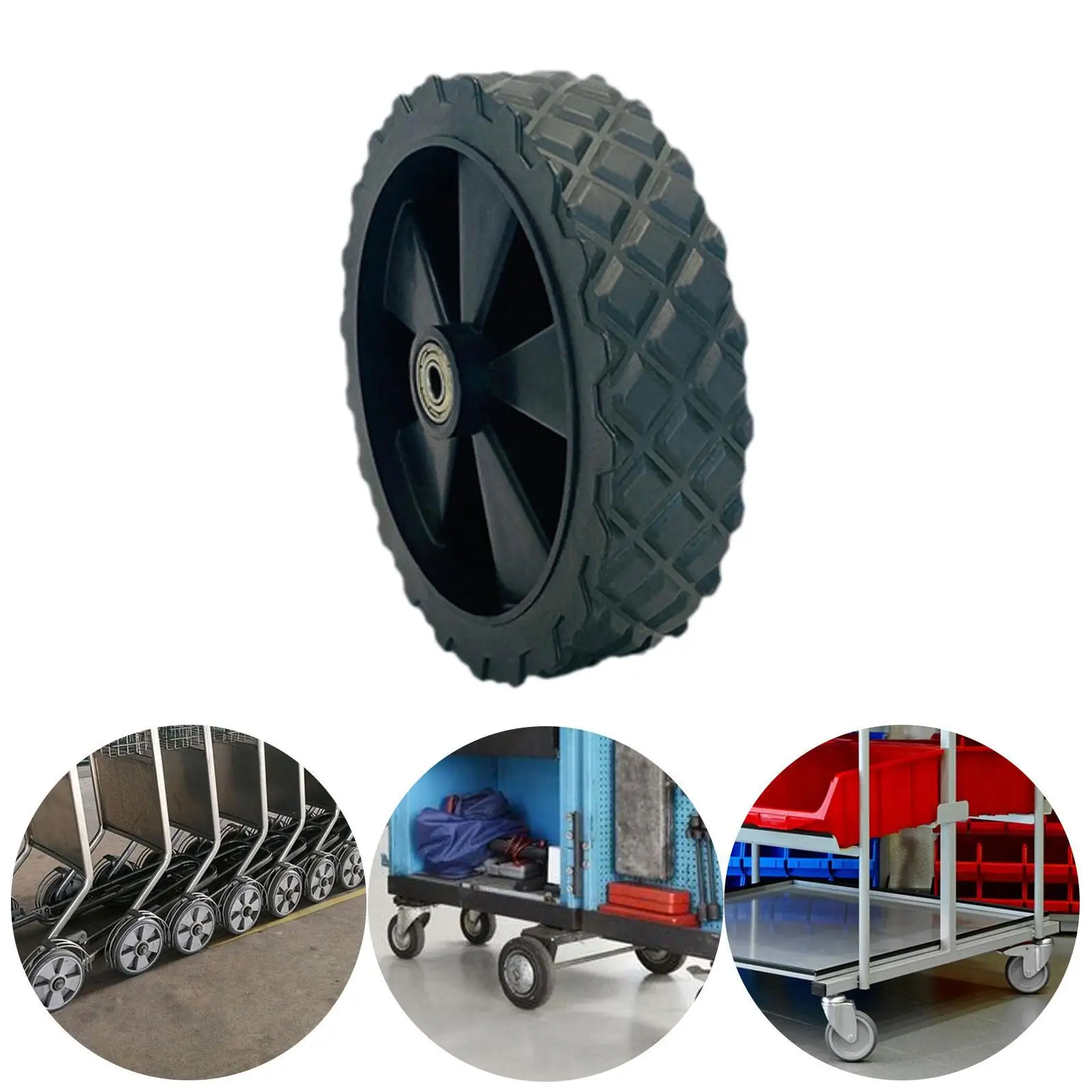 

Folding Cart Rubber Wheel Heavy Duty Tyre Hand Truck Replacement for Garden Wagon Lawn Mower Use