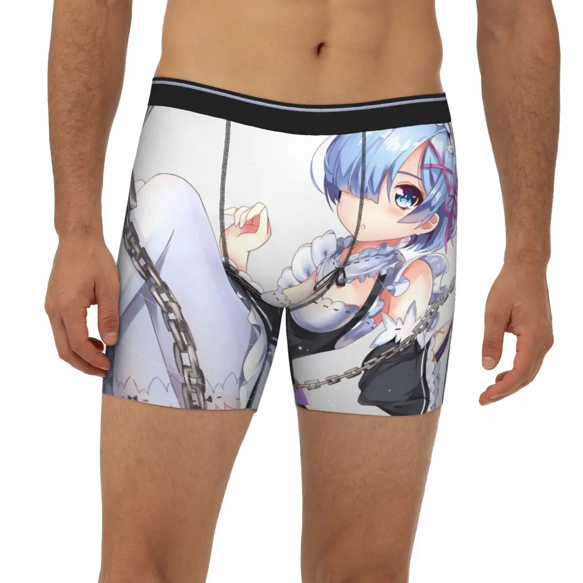 

Ram And Rem Re Zero Subaru Natsuki Anime Underpants Breathbale Panties Anime Male Underwear Print Shorts Boxer Briefs