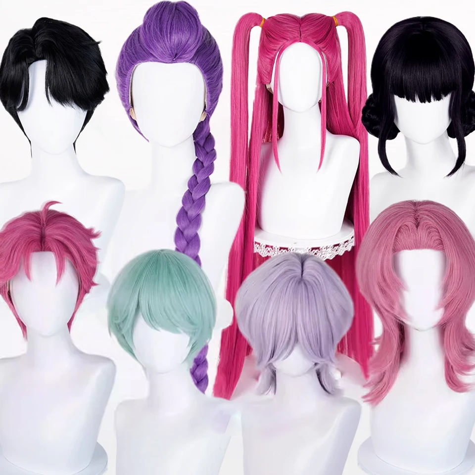 

36inch Purple Synthetic Long Straight Witch Hunting Squad Cosplay Party Various styles Wig For Women Single Clip Ponytail Braide