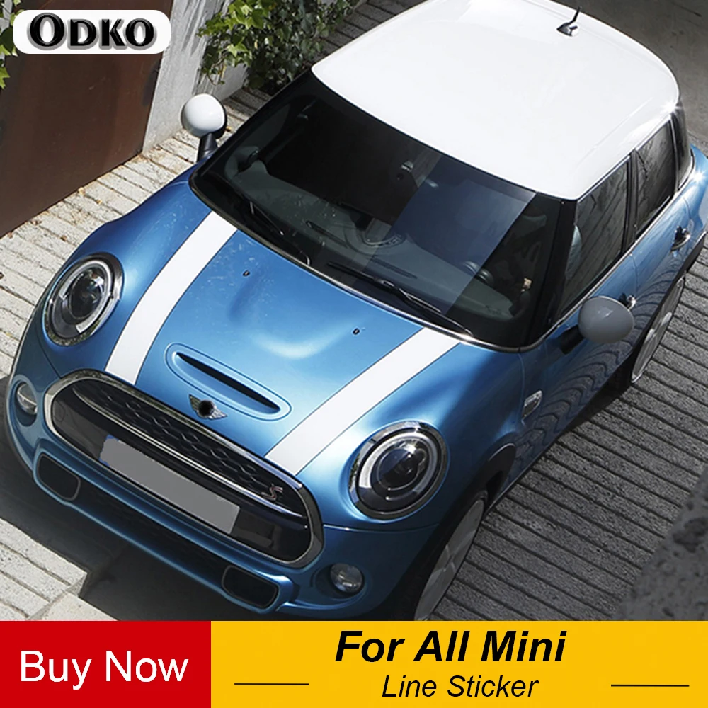 Car Hood Engine Line Sticker Stripe Decal For Mini Cooper S One F54 F55 F56 F60 R50 R53 R55 R56 R60 R61 Car Styling Accessories