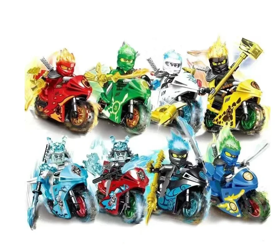 Phantom ninja character model blocks, cool motorcycle assembly blocks, puzzle toys for boys and children, birthday gifts