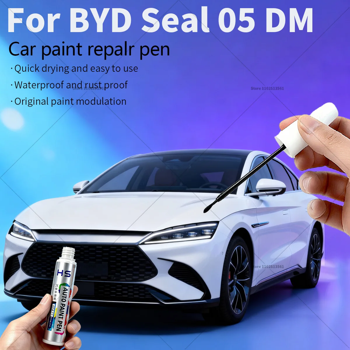 قلم إصلاح طلاء السيارات لـ BYD Seal 05 Touch Up Scratch Remover DIY ملحقات السيارات بلاك تايم رمادي سنو وايت اتلانتس رمادي #1