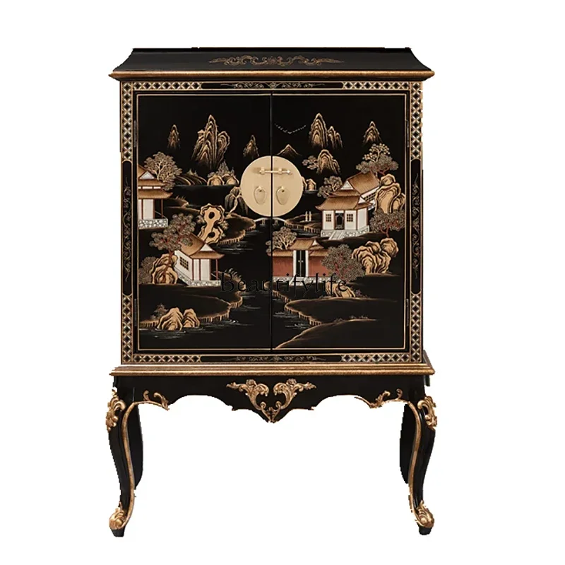 

12New Chinese Classical Furniture Hand Painted Decorative Entrance Cabinet Home Hallway