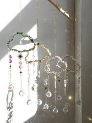 Cloud Suncatcher Wall Hanging Crystal Wind Chime Rainbow Maker Light Catcher Car Accessories Christmas Home Decor Sun Catcher