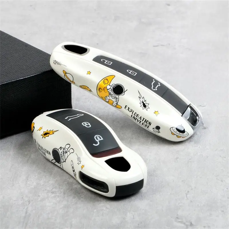 ABS Astronaut Car Key Case Shell Cover Suitable for Porsche Macan Panamera 718 Cayenne 911 Car Key Pendant